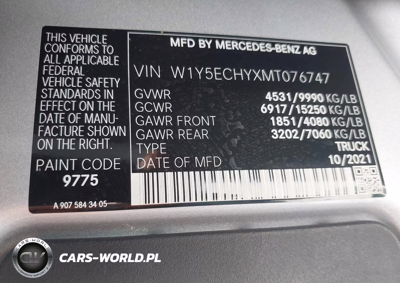 2021 Mercedes-Benz Sprinter 3500 High Roof V6 VIN:W1Y5ECHYXMT076747 - 9