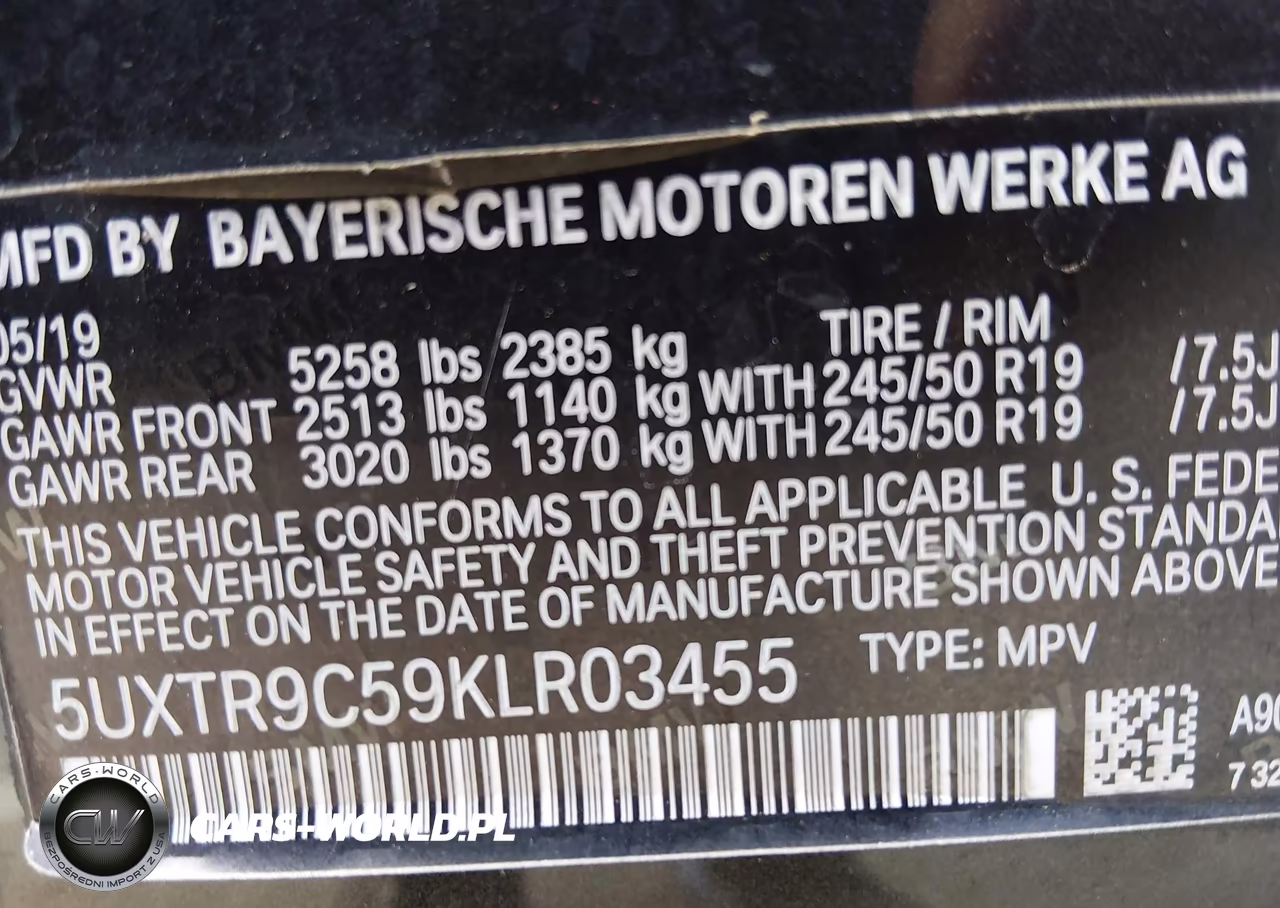 2019 BMW X3 xDrive30I VIN:5UXTR9C59KLR03455 - 9