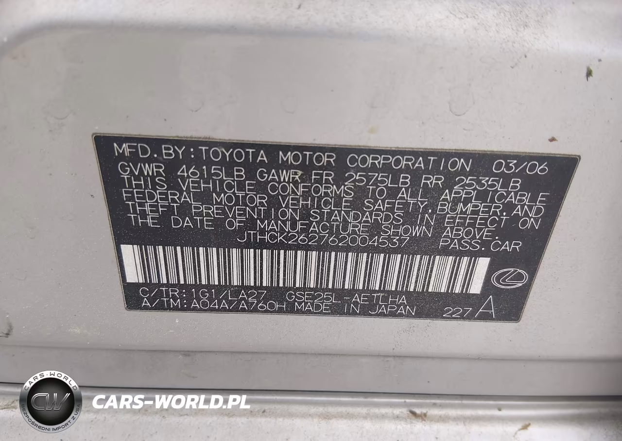2006 Lexus Is 250 VIN:JTHCK262762004537 - 9