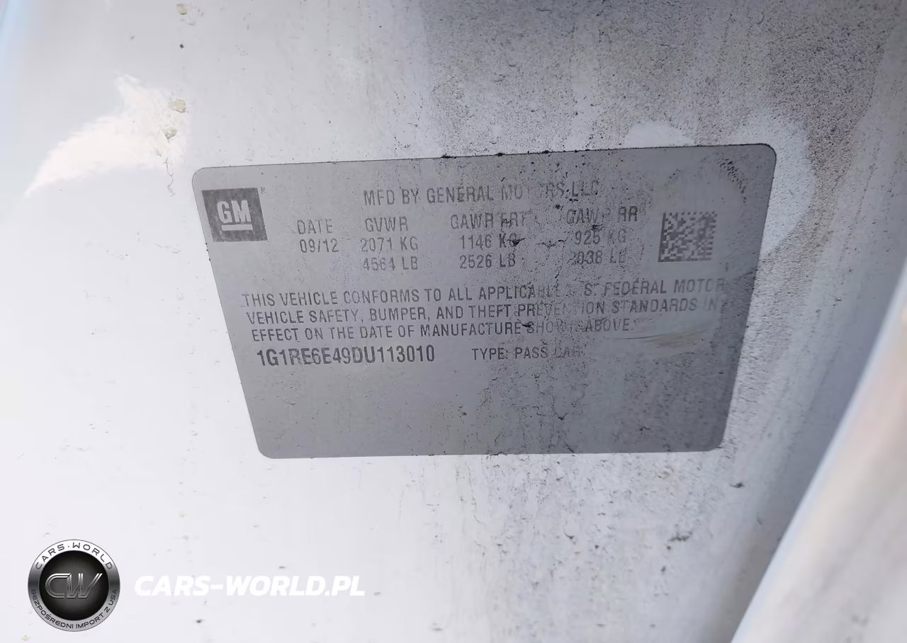 2013 Chevrolet Volt VIN:1G1RE6E49DU113010 - 9