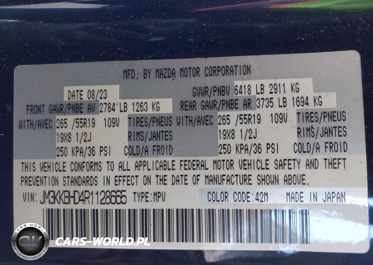 2024 Mazda Cx-90 3.3 Turbo Preferred VIN:JM3KKBHD4R1128665 - 9