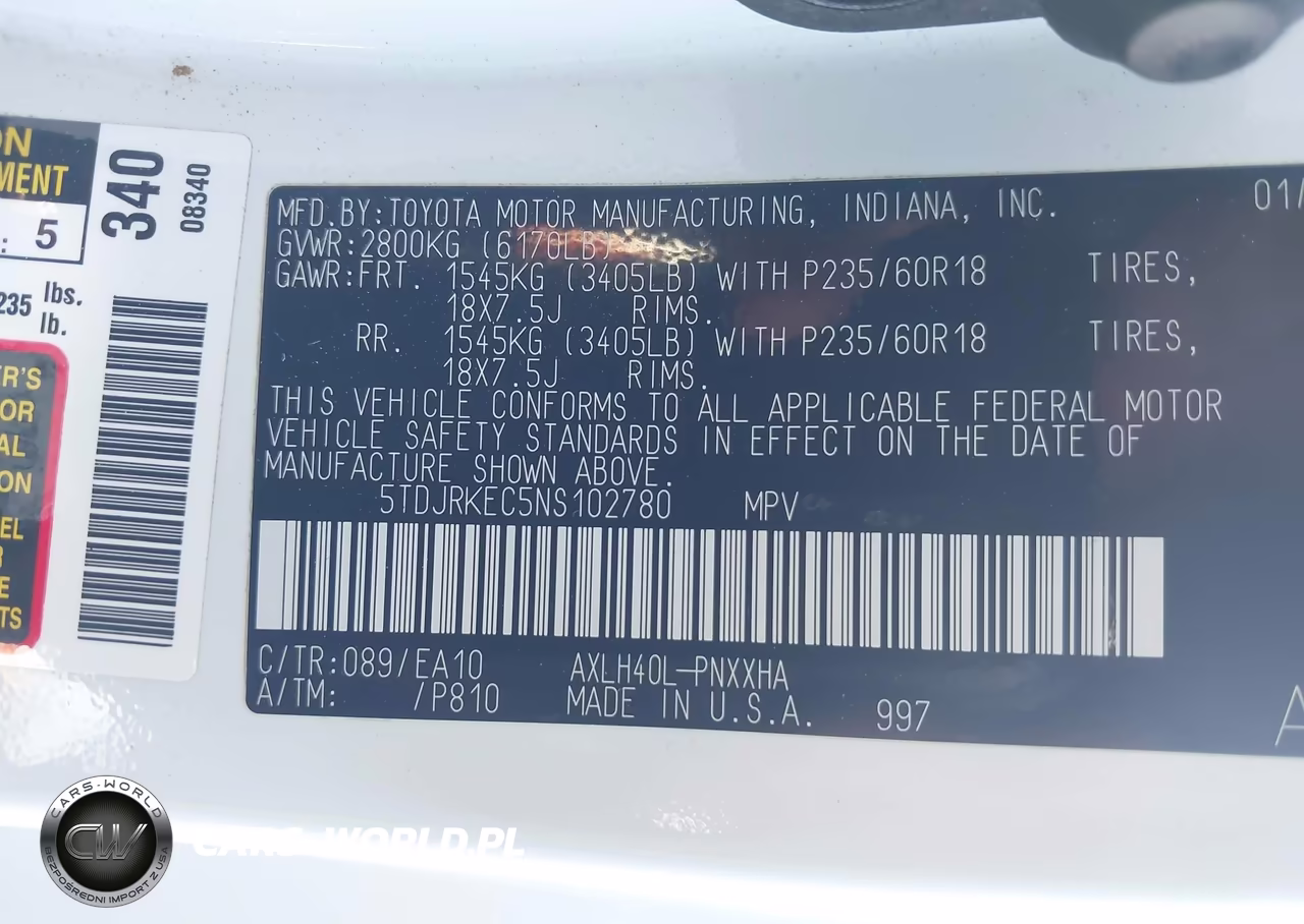 2022 Toyota Sienna Xle VIN:5TDJRKEC5NS102780 - 9