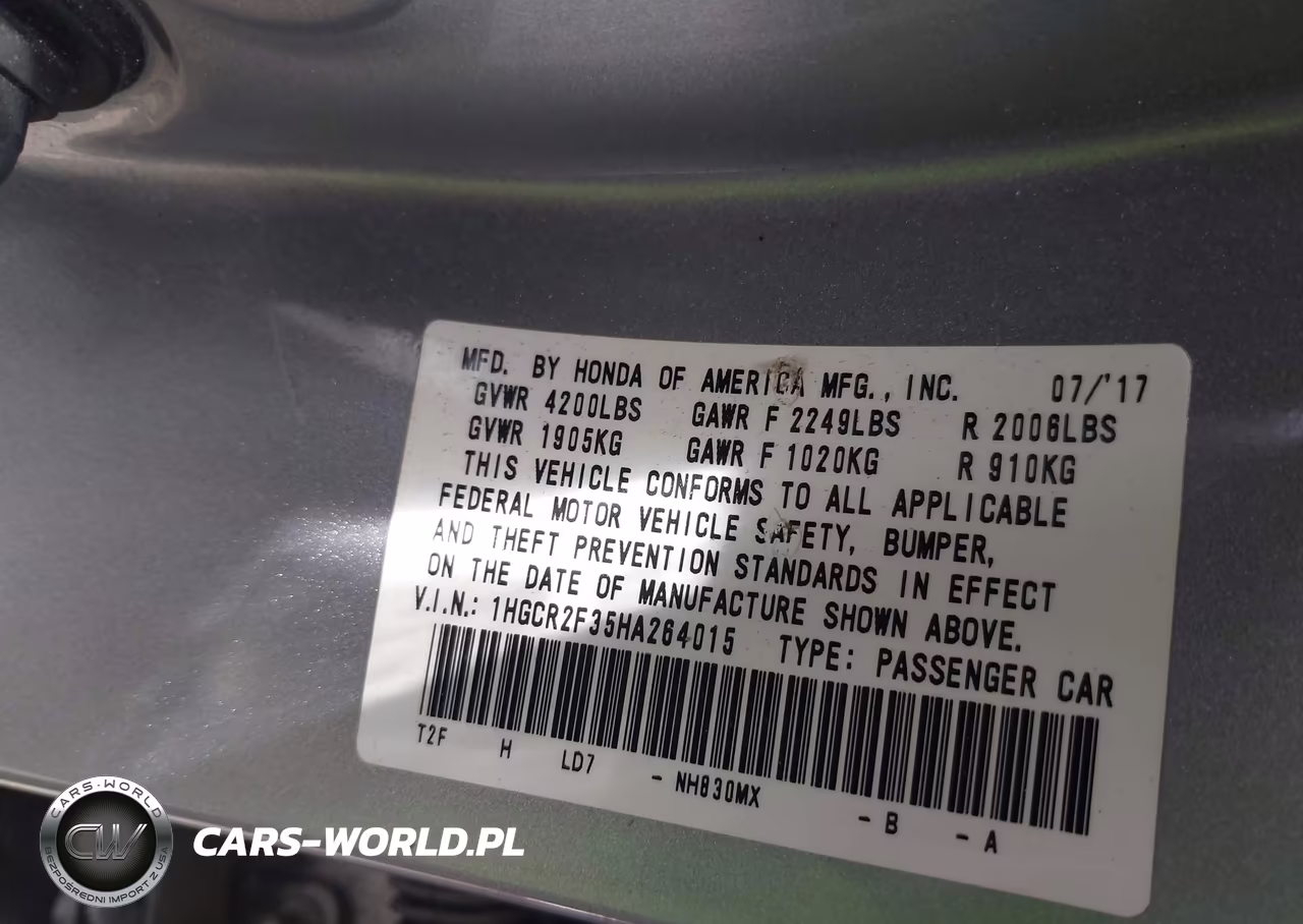 2017 Honda Accord Lx VIN:1HGCR2F35HA264015 - 9