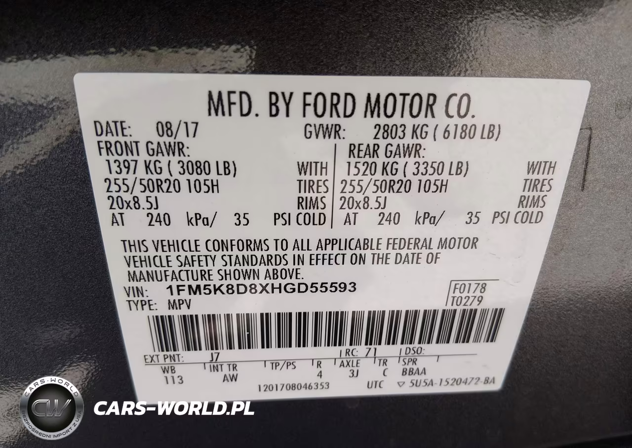 2017 Ford Explorer Xlt VIN:1FM5K8D8XHGD55593 - 9