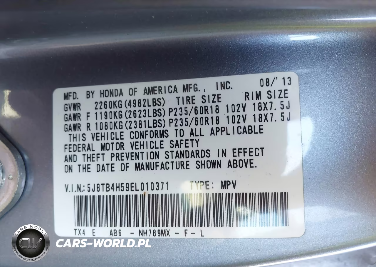 2014 Acura Rdx VIN:5J8TB4H59EL010371 - 9