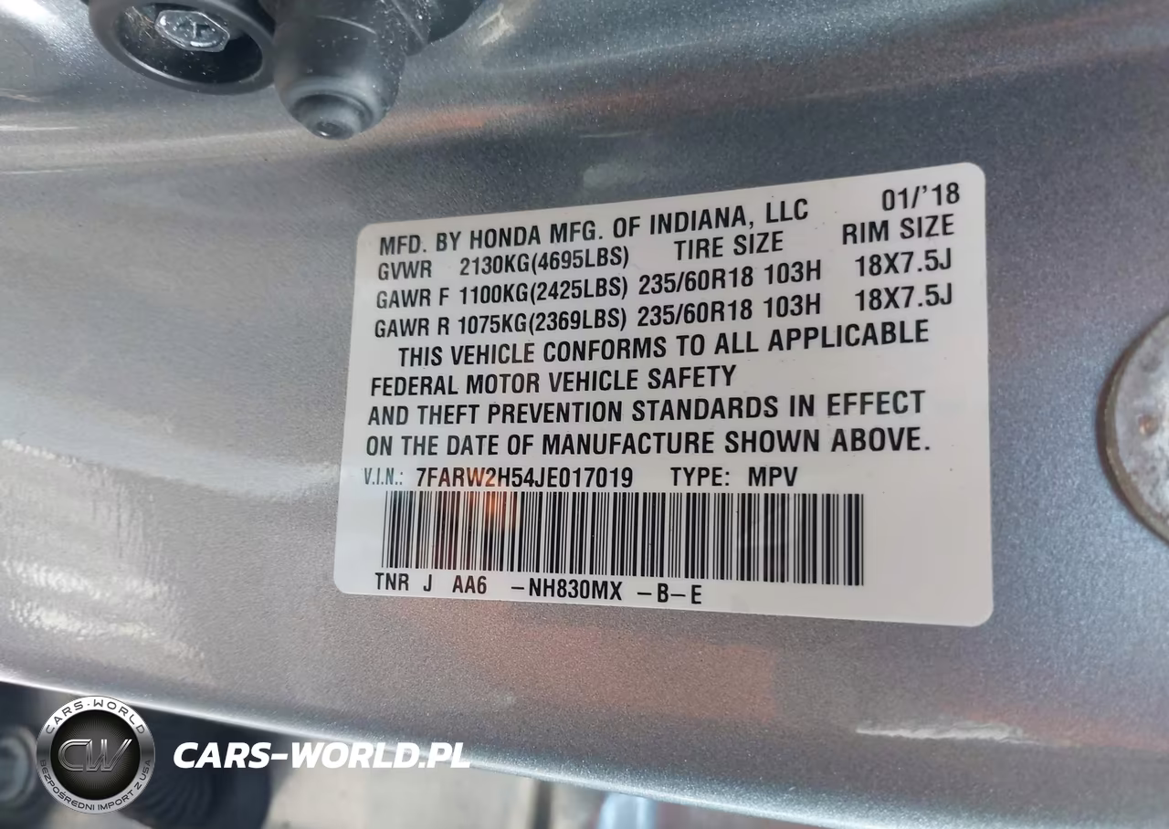 2018 Honda Cr-V Ex VIN:7FARW2H54JE017019 - 9