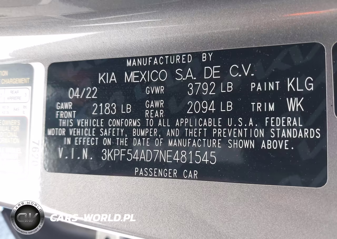 2022 Kia Forte Gt-Line VIN:3KPF54AD7NE481545 - 9