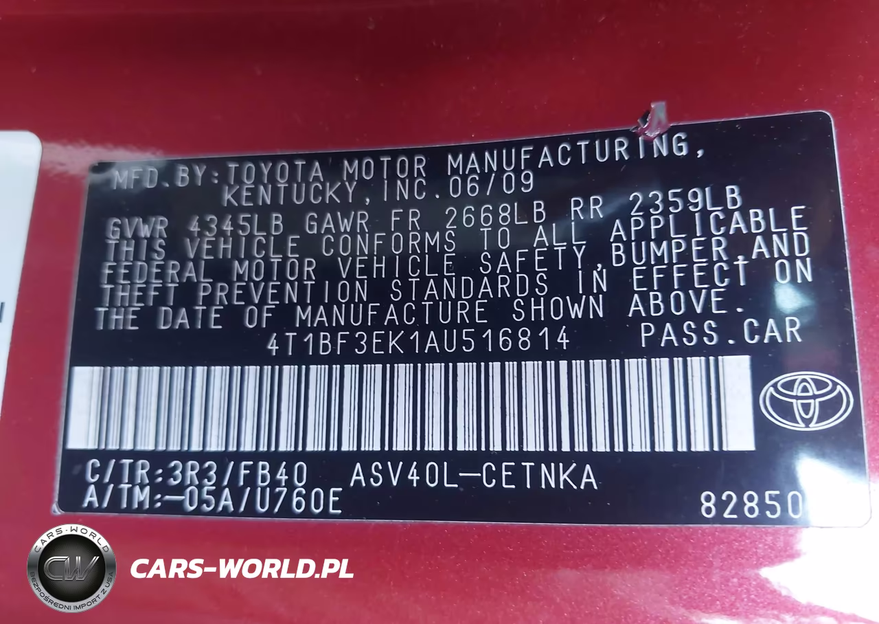 2010 Toyota Camry Le VIN:4T1BF3EK1AU516814 - 9