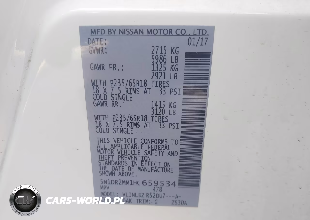2017 Nissan Pathfinder S VIN:5N1DR2MM1HC659534 - 9