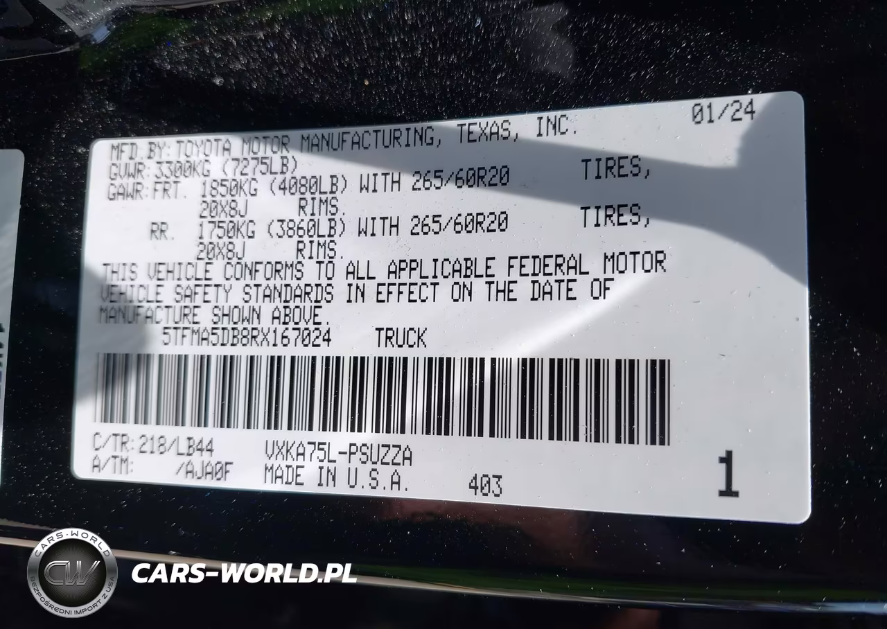 2024 Toyota Tundra 1794 Edition VIN:5TFMA5DB8RX167024 - 9