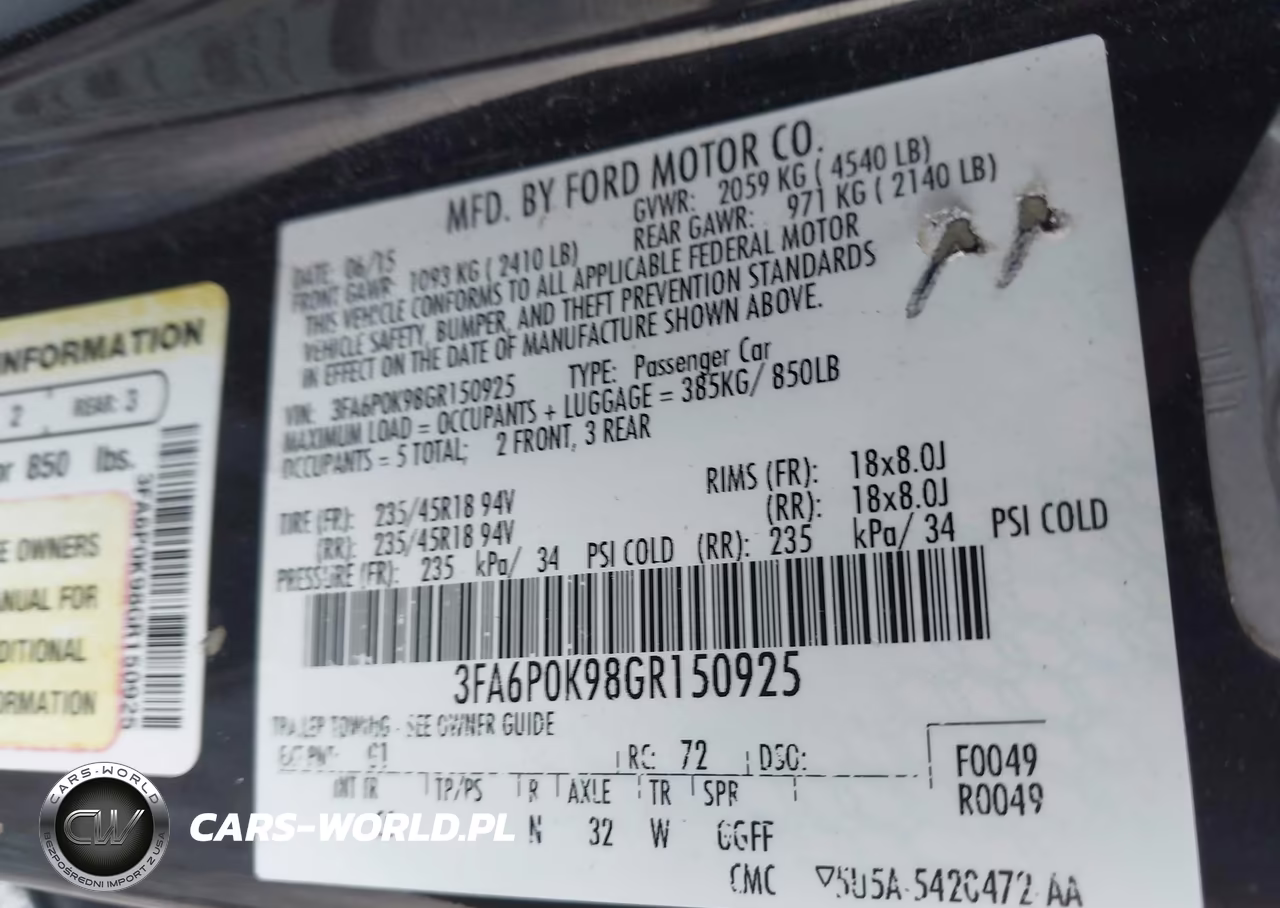 2016 Ford Fusion Titanium VIN:3FA6P0K98GR150925 - 9