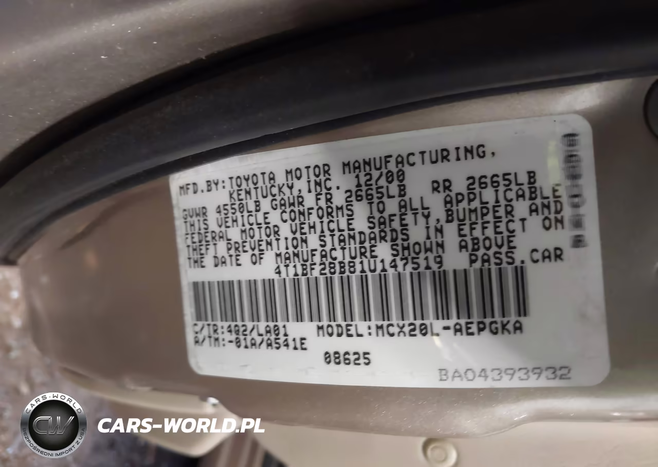 2001 Toyota Avalon Xls VIN:4T1BF28B81U147519 - 9