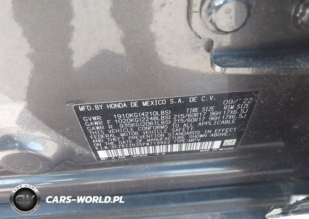 2023 Honda Hr-V Awd Lx VIN:3CZRZ2H35PM719902 - 9