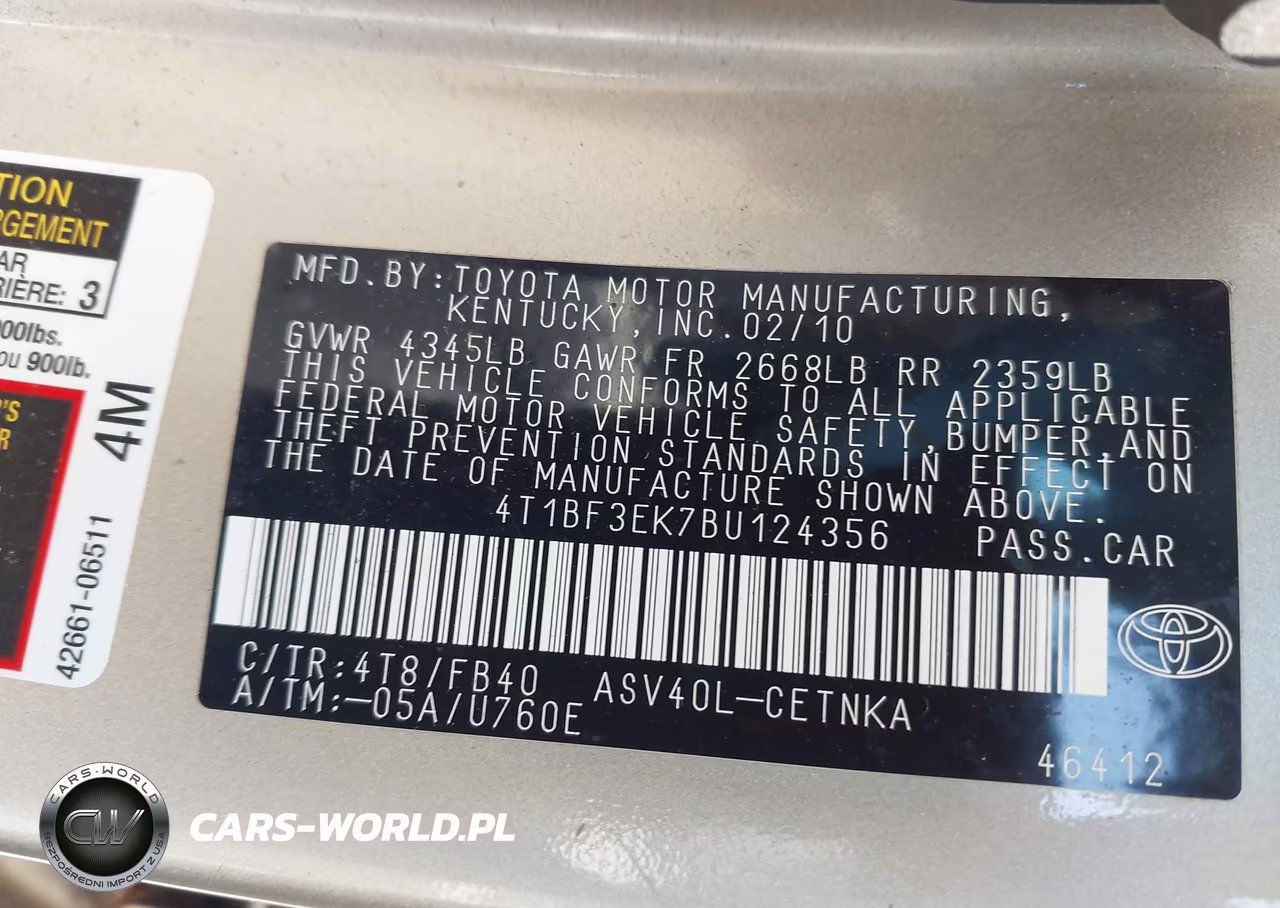 2011 Toyota Camry Le VIN:4T1BF3EK7BU124356 - 9