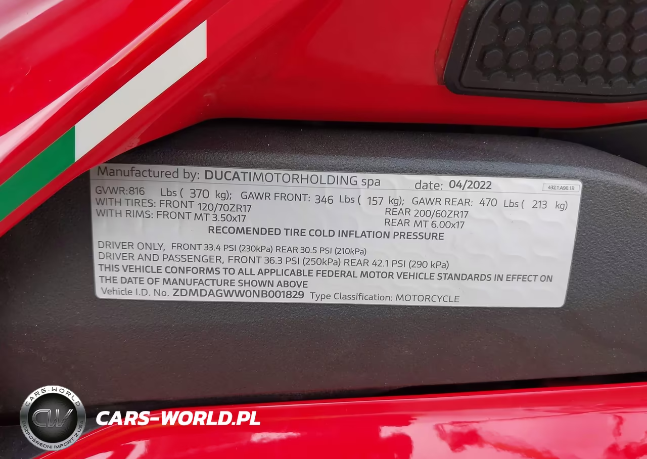 2022 Ducati Panigale V4S VIN:ZDMDAGWW0NB001829 - 10