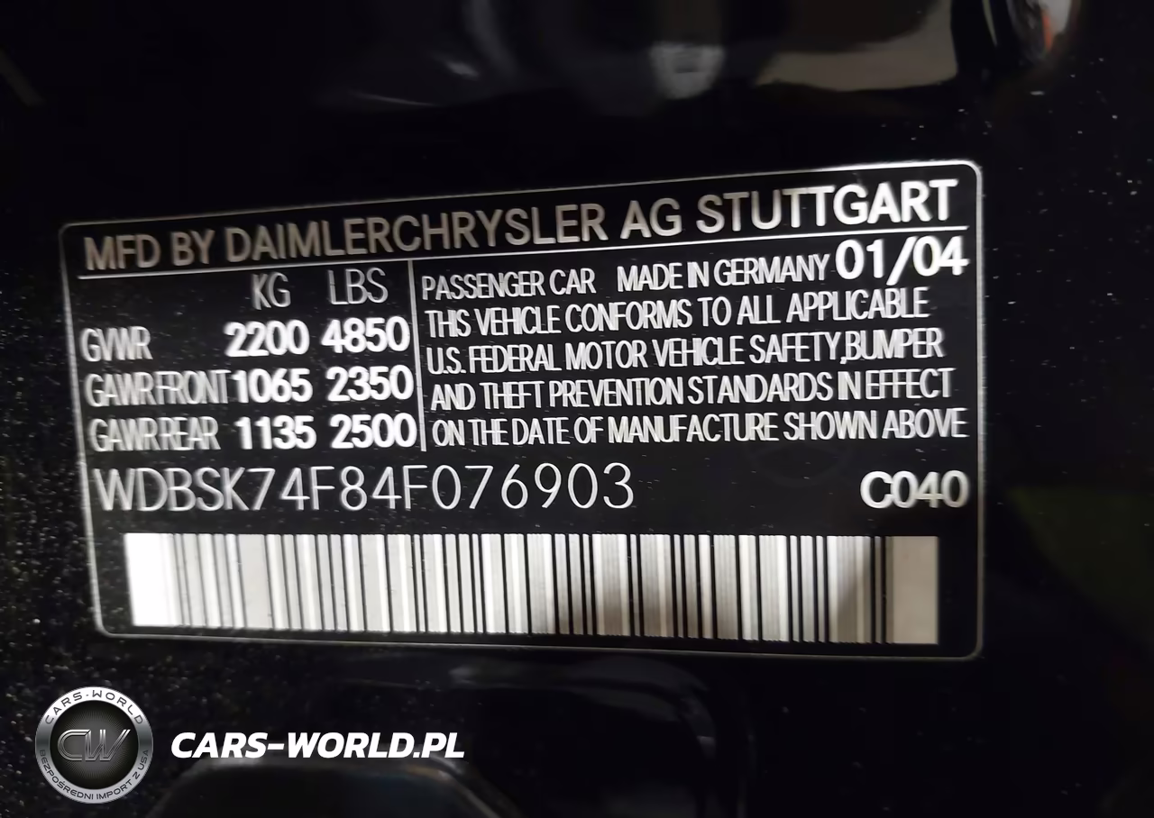 2004 Mercedes-Benz Sl 55 Amg VIN:WDBSK74F84F076903 - 9