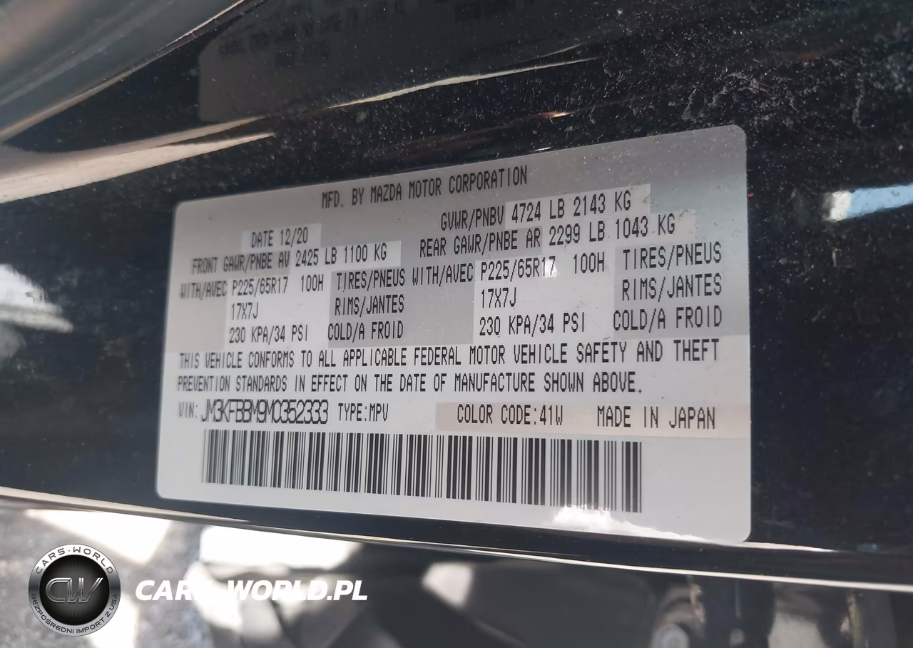 2021 Mazda Cx-5 Sport VIN:JM3KFBBM9M0352333 - 9
