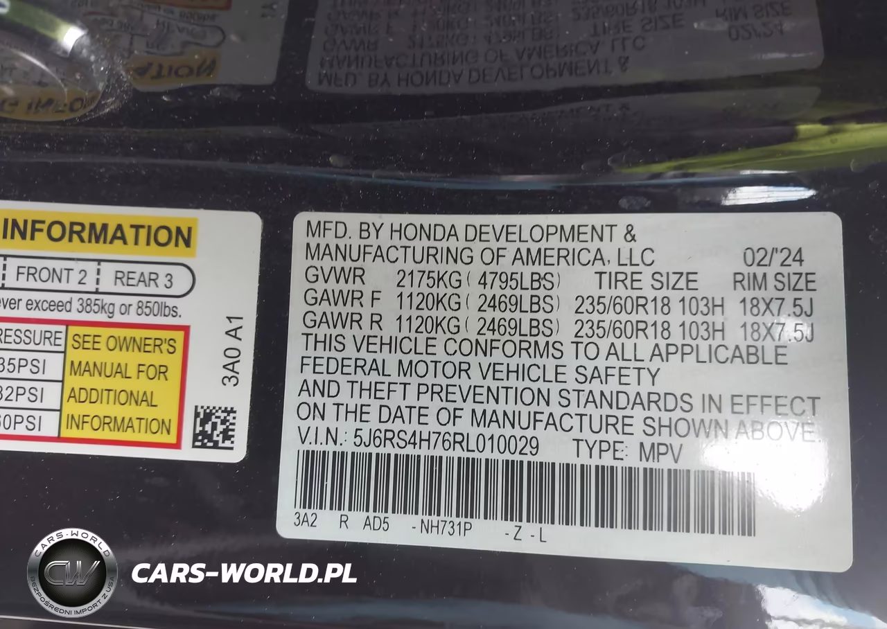 2024 Honda Cr-V Ex-L Awd VIN:5J6RS4H76RL010029 - 9