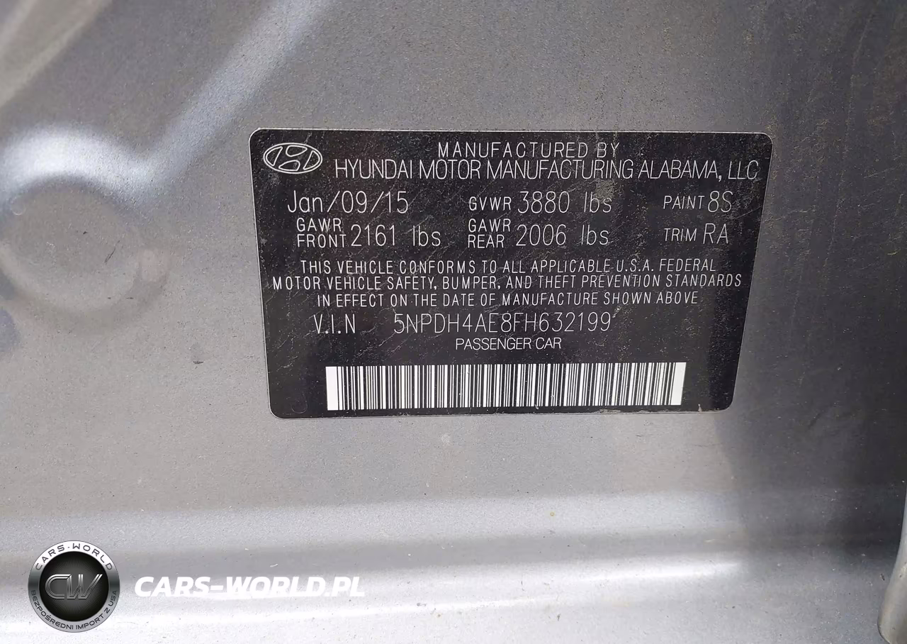 2015 Hyundai Elantra Se VIN:5NPDH4AE8FH632199 - 9