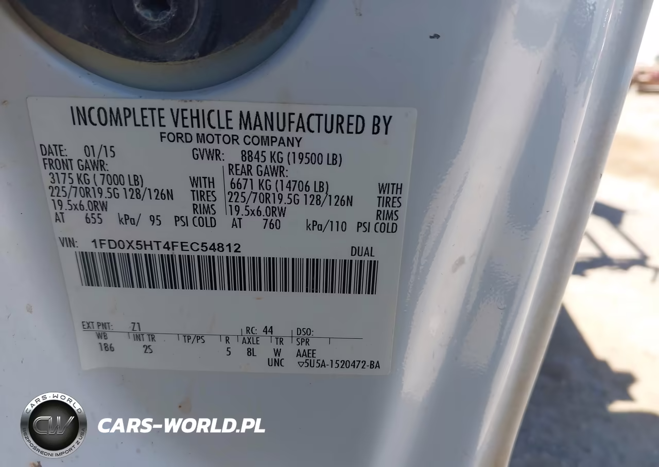 2015 Ford F-550 Chassis Xl VIN:1FD0X5HT4FEC54812 - 9