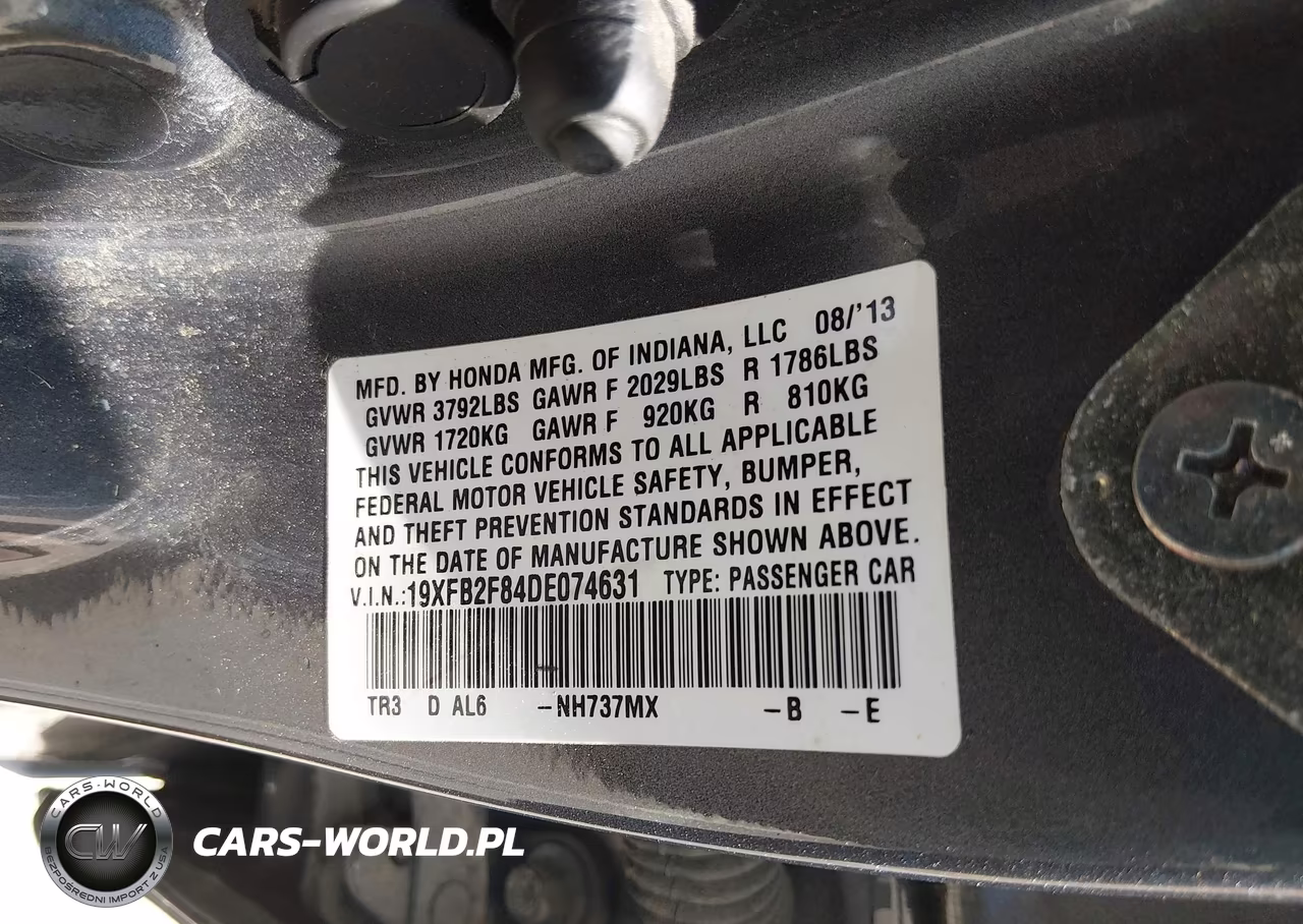 2013 Honda Civic Ex VIN:19XFB2F84DE074631 - 9