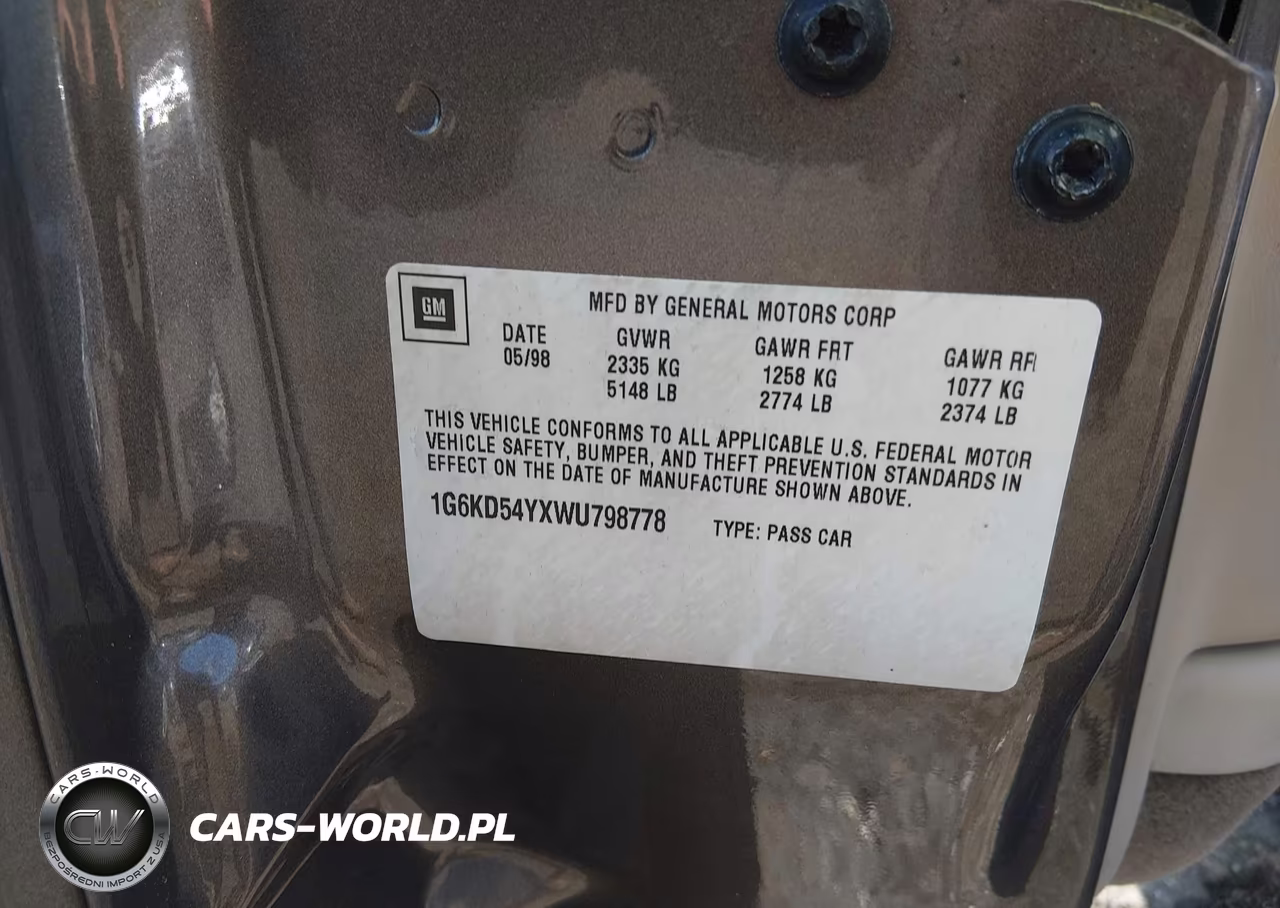 1998 Cadillac Deville Standard VIN:1G6KD54YXWU798778 - 9