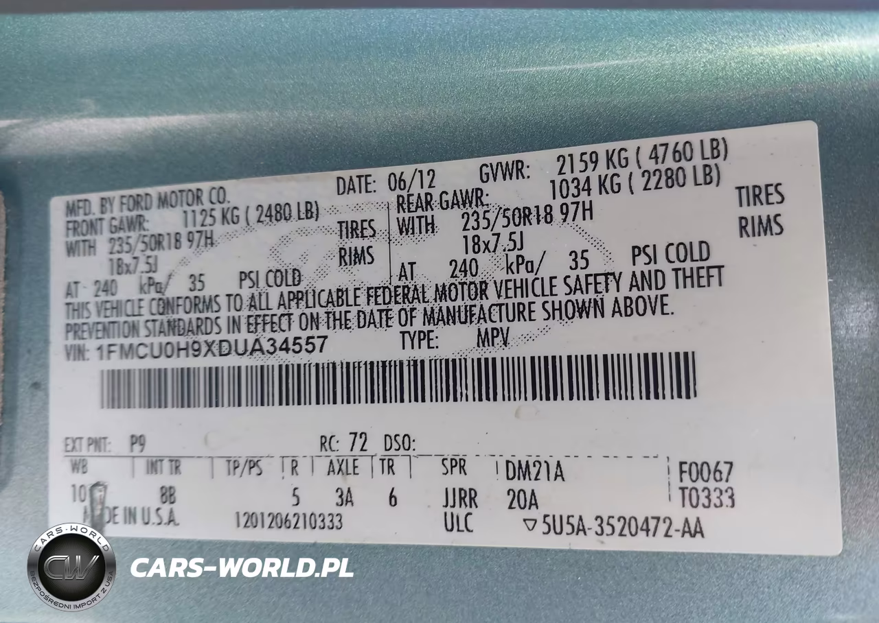 2013 Ford Escape Sel VIN:1FMCU0H9XDUA34557 - 9