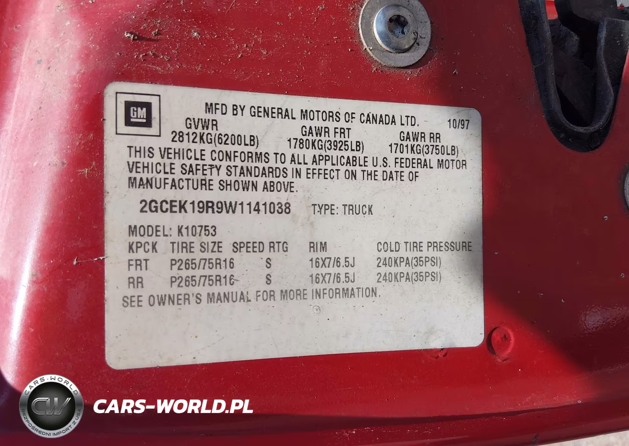 1998 Chevrolet C-K 1500 Fleetside VIN:2GCEK19R9W1141038 - 9