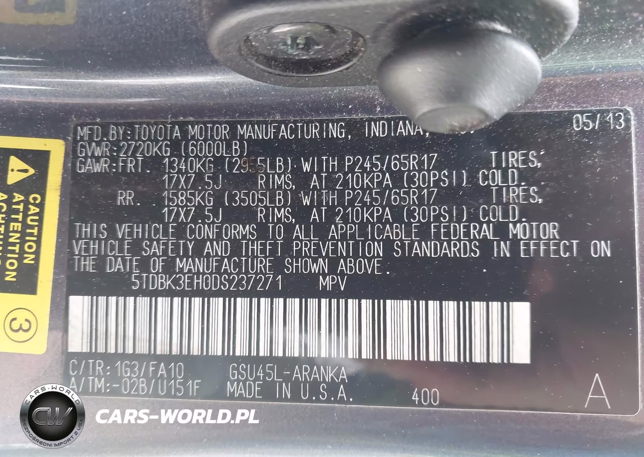 2013 Toyota Highlander Base Plus V6 VIN:5TDBK3EH0DS237271 - 9
