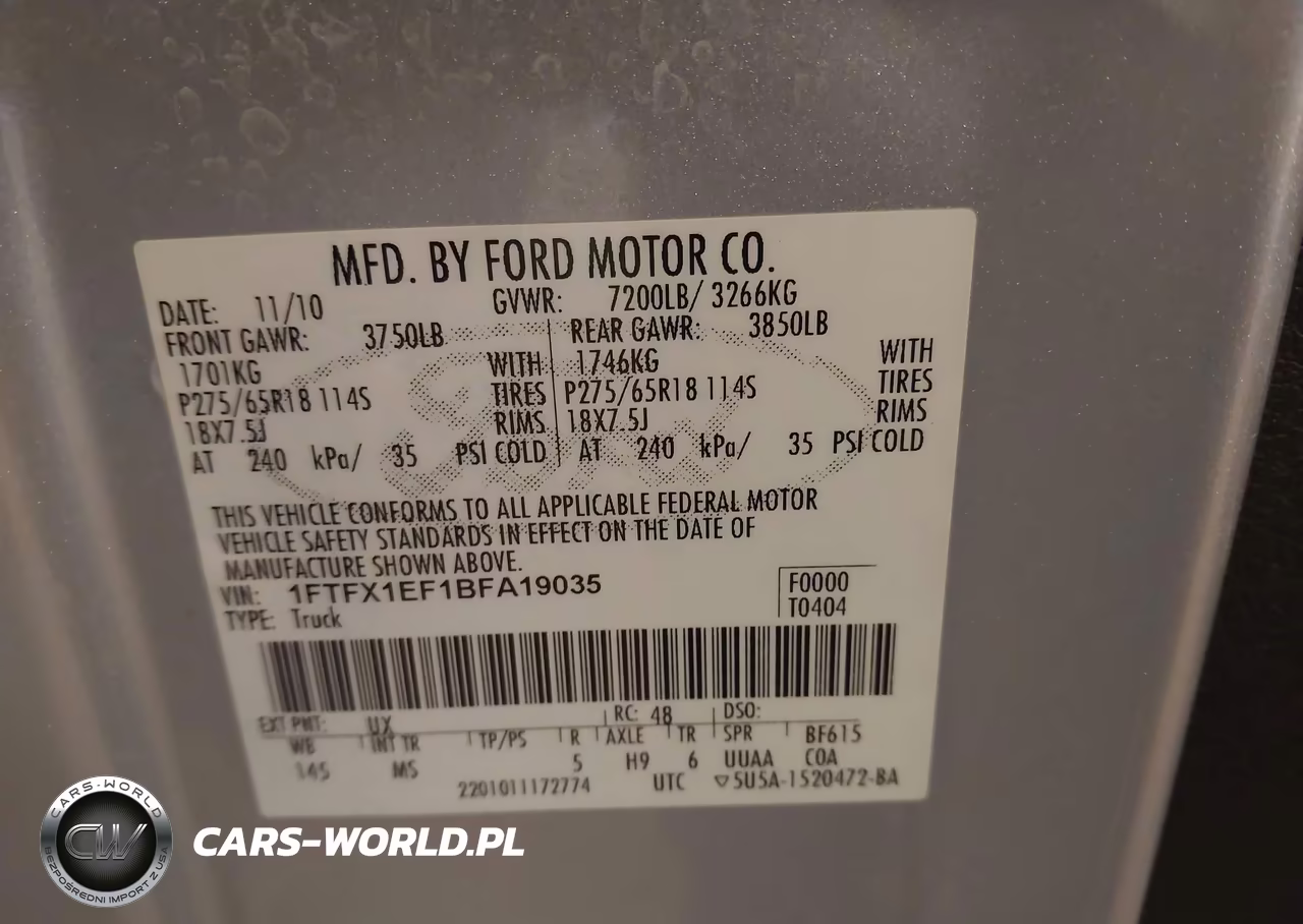 2011 Ford F-150 Xlt VIN:1FTFX1EF1BFA19035 - 9