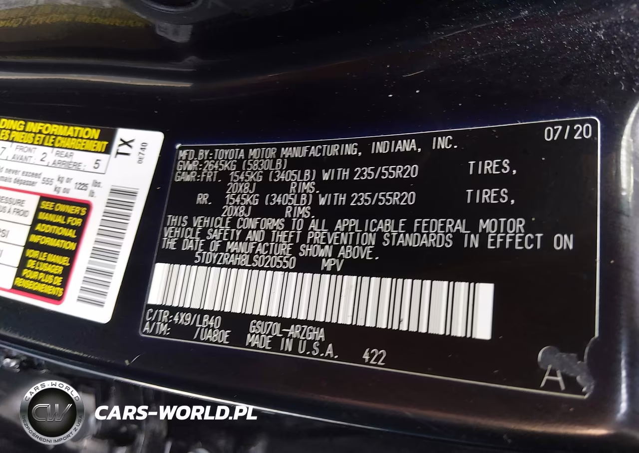 2020 Toyota Highlander Limited VIN:5TDYZRAH8LS020550 - 9