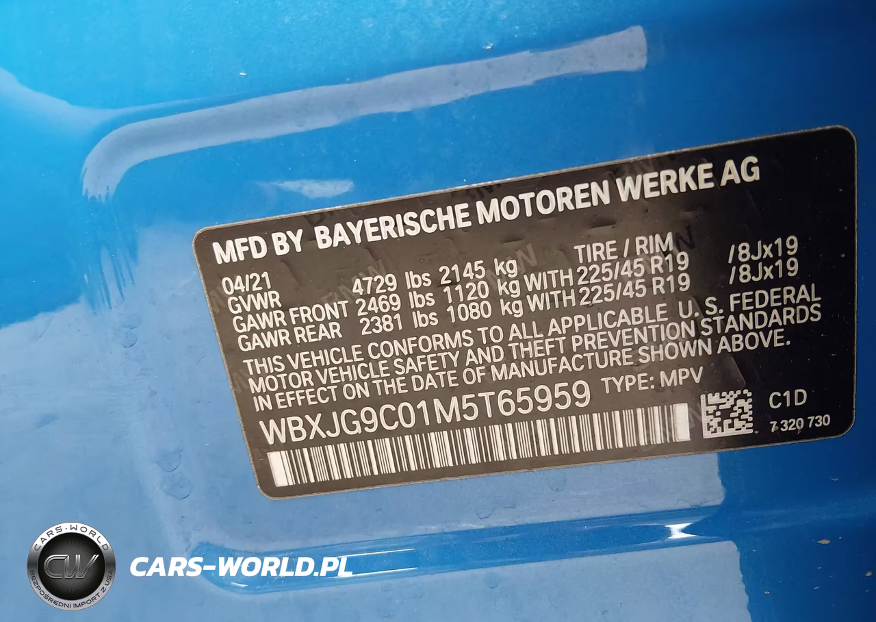 2021 BMW X1 xDrive28I VIN:WBXJG9C01M5T65959 - 9