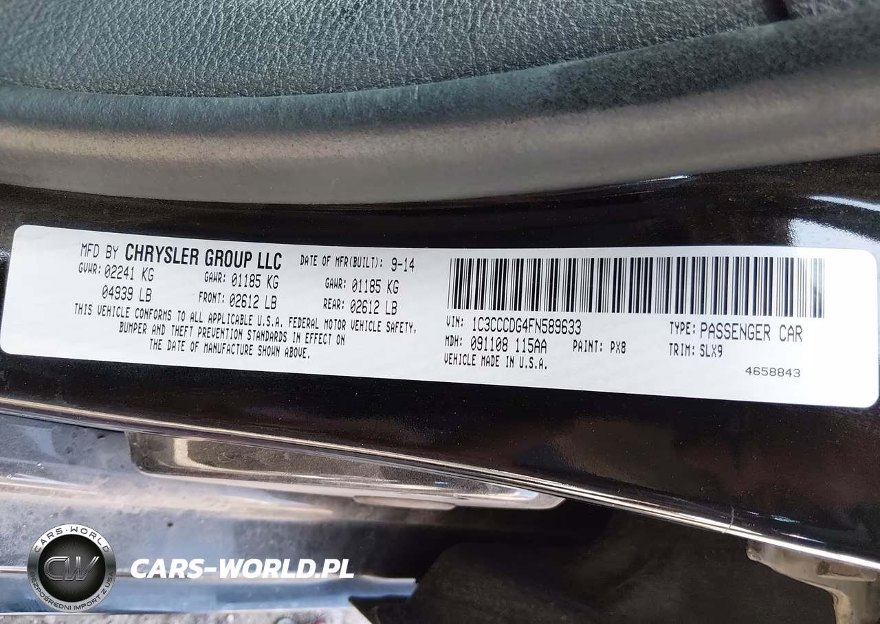 2015 Chrysler 200 S VIN:1C3CCCDG4FN589633 - 9