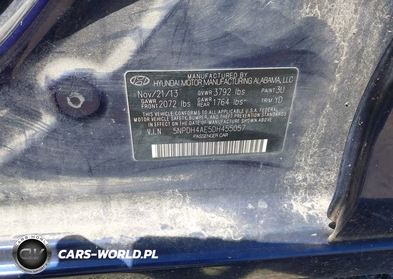2013 Hyundai Elantra Gls VIN:5NPDH4AE5DH455057 - 9