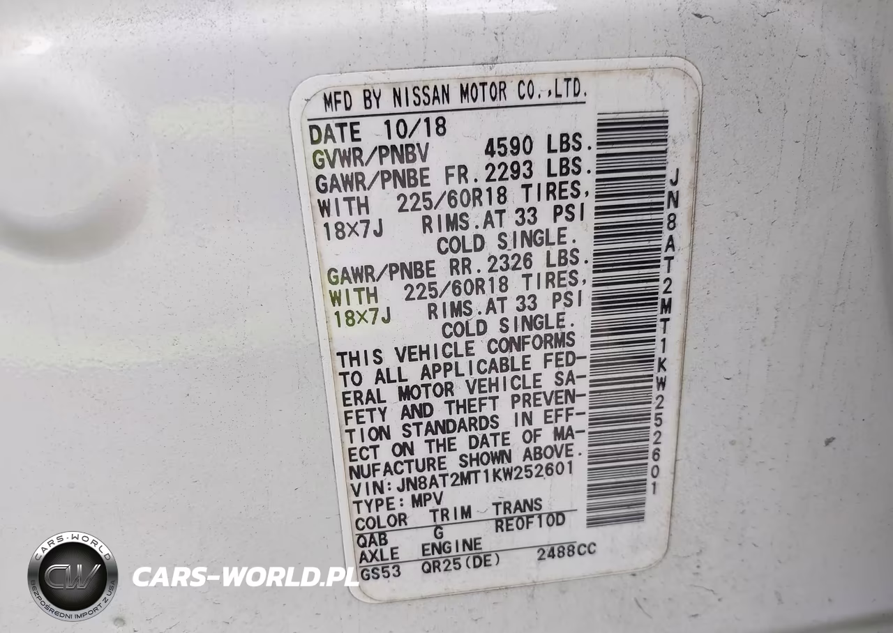 2019 Nissan Rogue Sv VIN:JN8AT2MT1KW252601 - 9