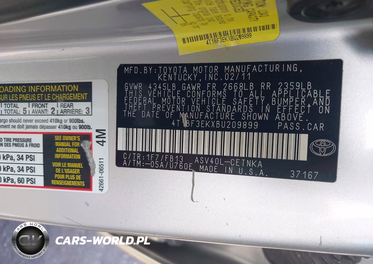 2011 Toyota Camry Le VIN:4T1BF3EKXBU209899 - 9