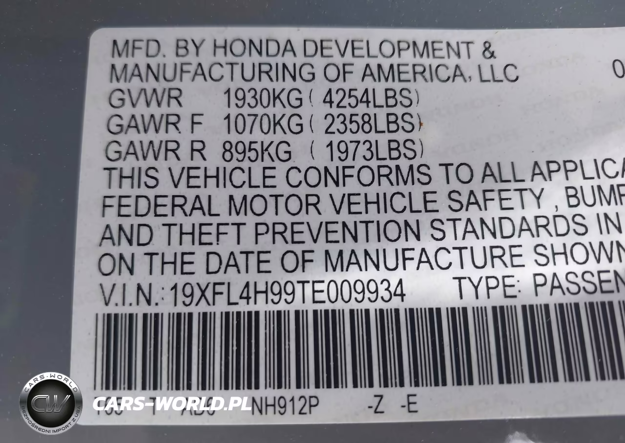 2026 Honda Civic Hybrid Sport Touring VIN:19XFL4H99TE009934 - 9
