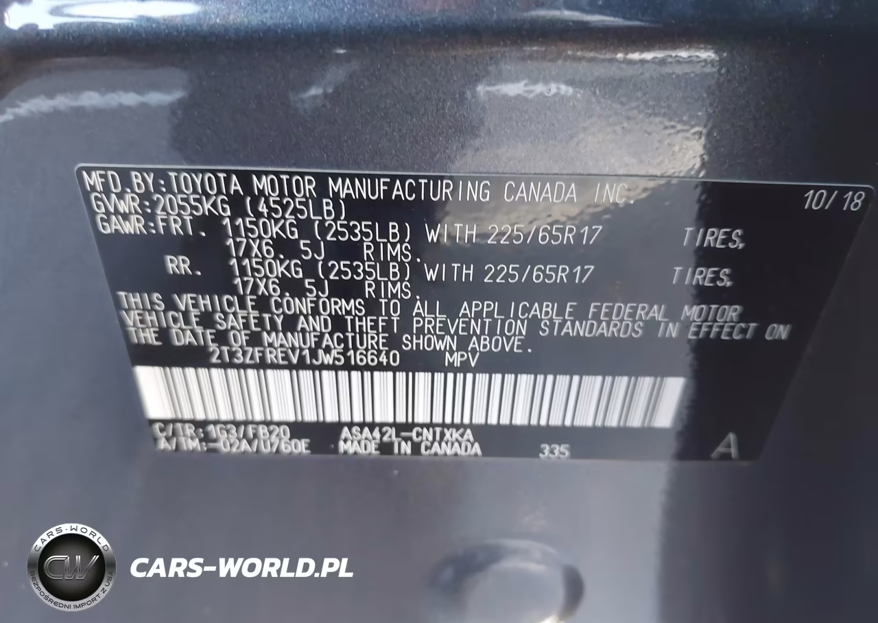 2018 Toyota Rav4 Le VIN:2T3ZFREV1JW516640 - 9