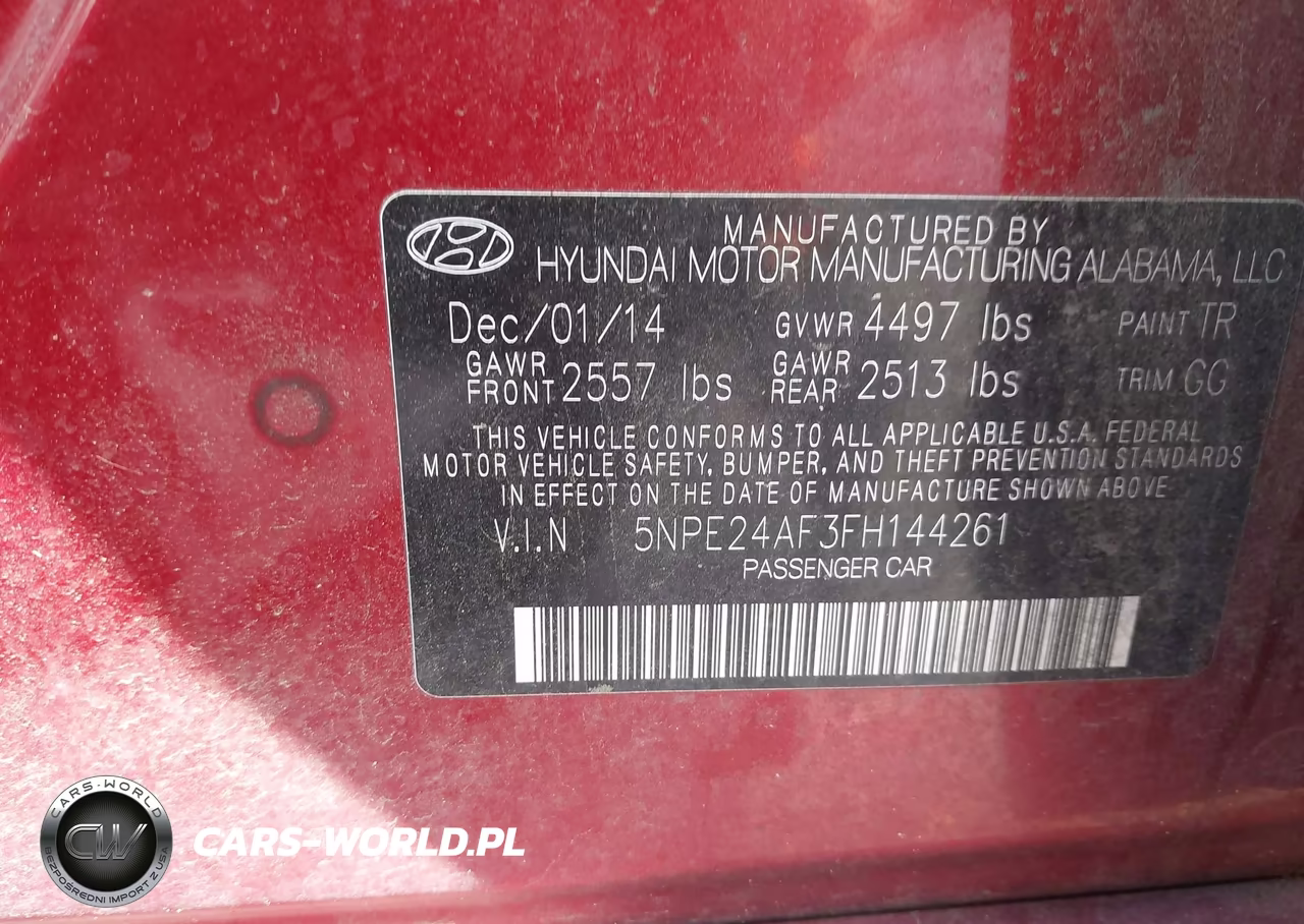 2015 Hyundai Sonata Se VIN:5NPE24AF3FH144261 - 9