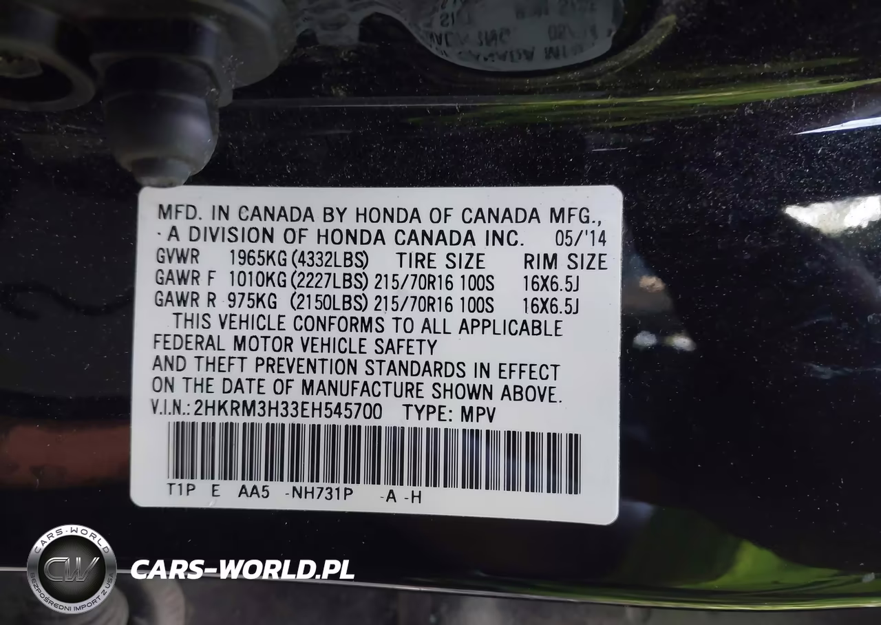 2014 Honda Cr-V Lx VIN:2HKRM3H33EH545700 - 9