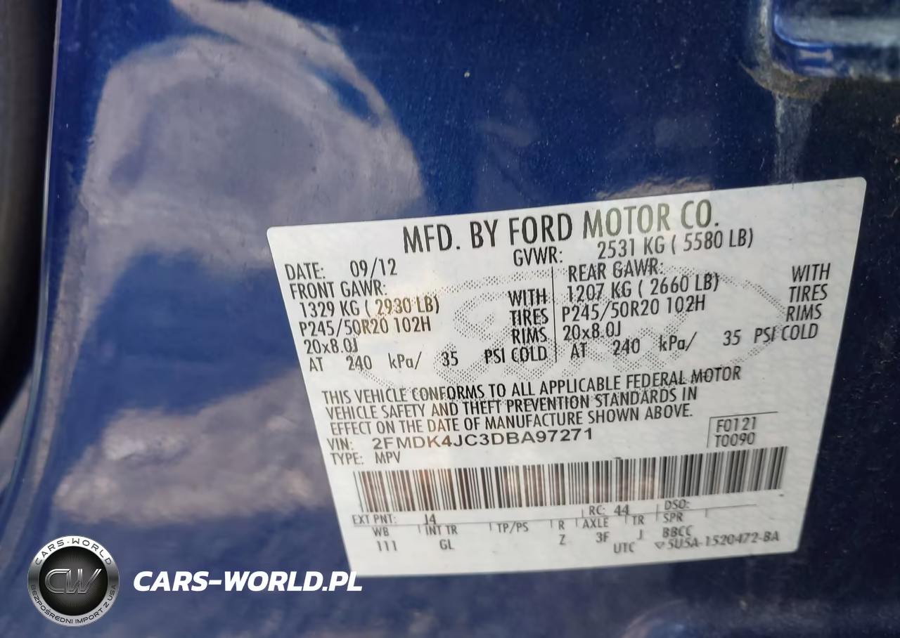 2013 Ford Edge Sel VIN:2FMDK4JC3DBA97271 - 9