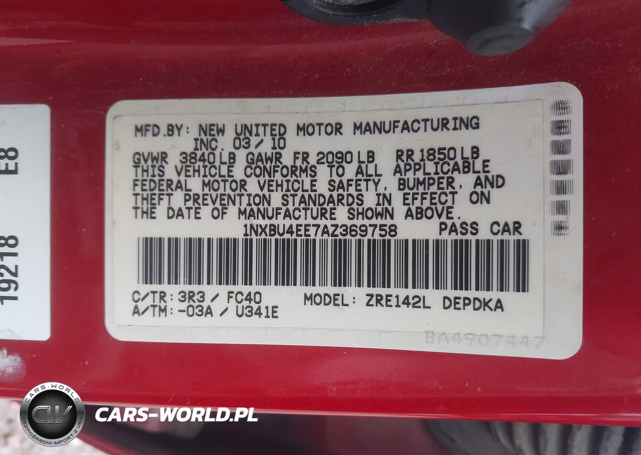 2010 Toyota Corolla Le VIN:1NXBU4EE7AZ369758 - 9