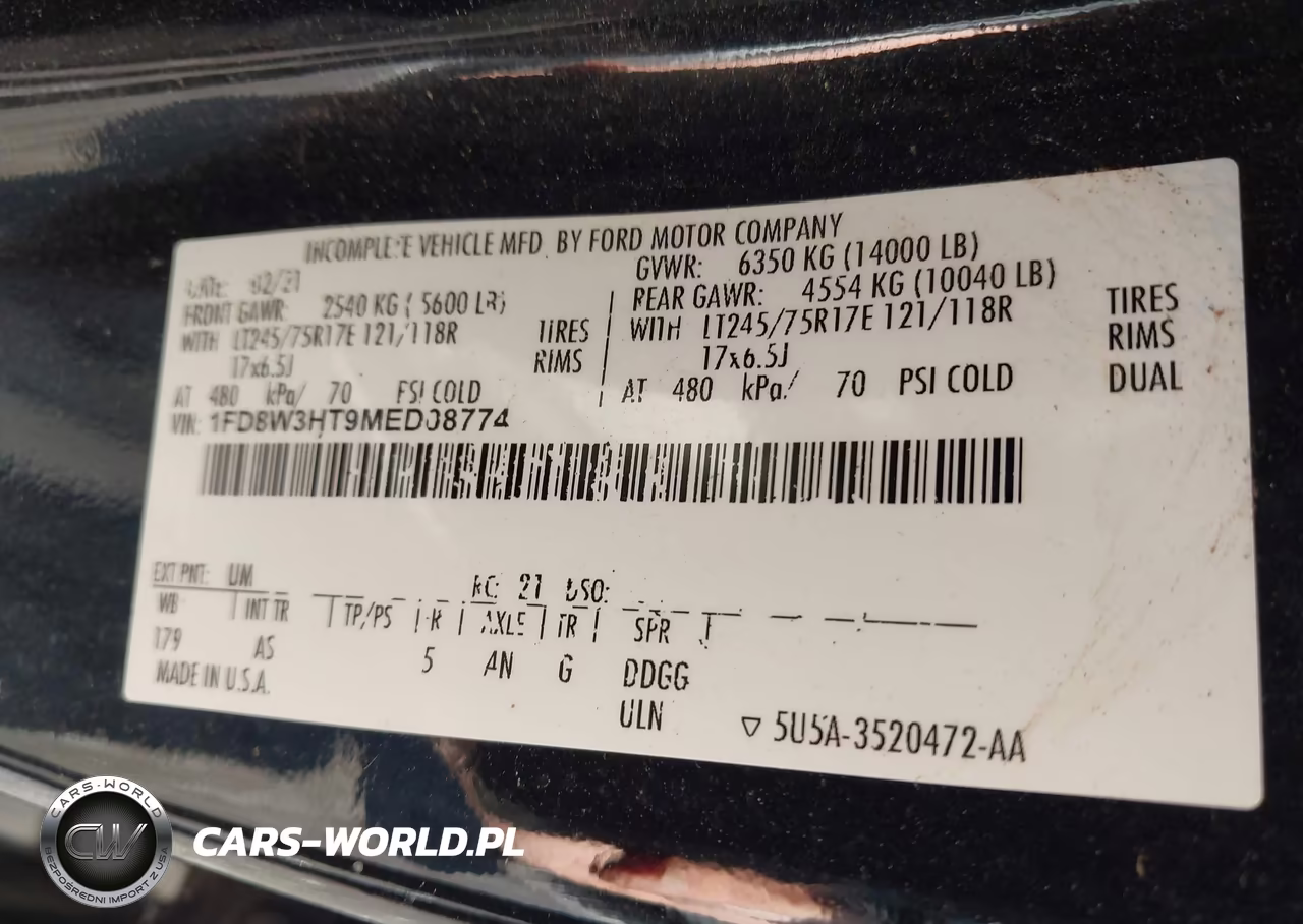 2021 FORD F350 SUPER DUTY VIN:1FD8W3HT9MED08774 - 8
