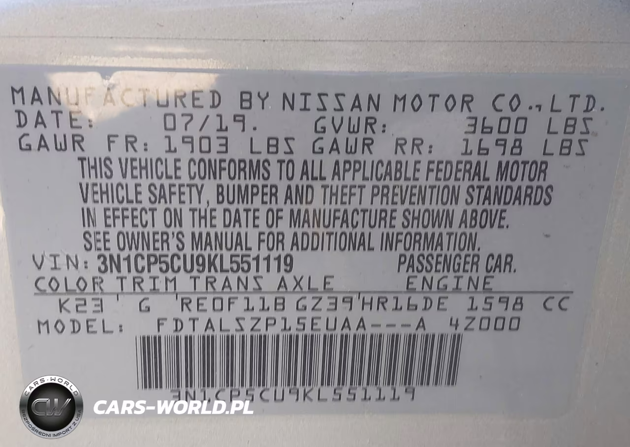 2019 Nissan Kicks Sv VIN:3N1CP5CU9KL551119 - 9