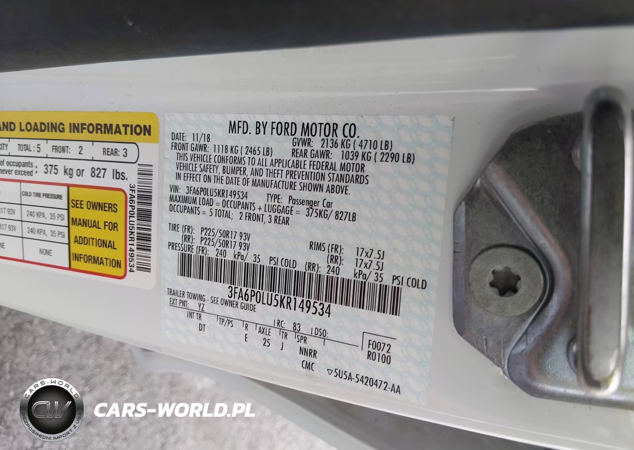 2019 Ford Fusion Hybrid Se VIN:3FA6P0LU5KR149534 - 9