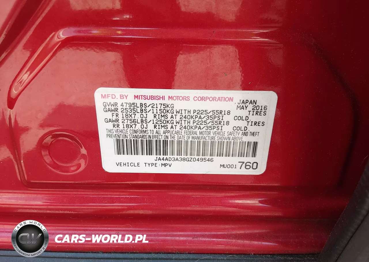 2016 Mitsubishi Outlander Se VIN:JA4AD3A38GZ049546 - 9
