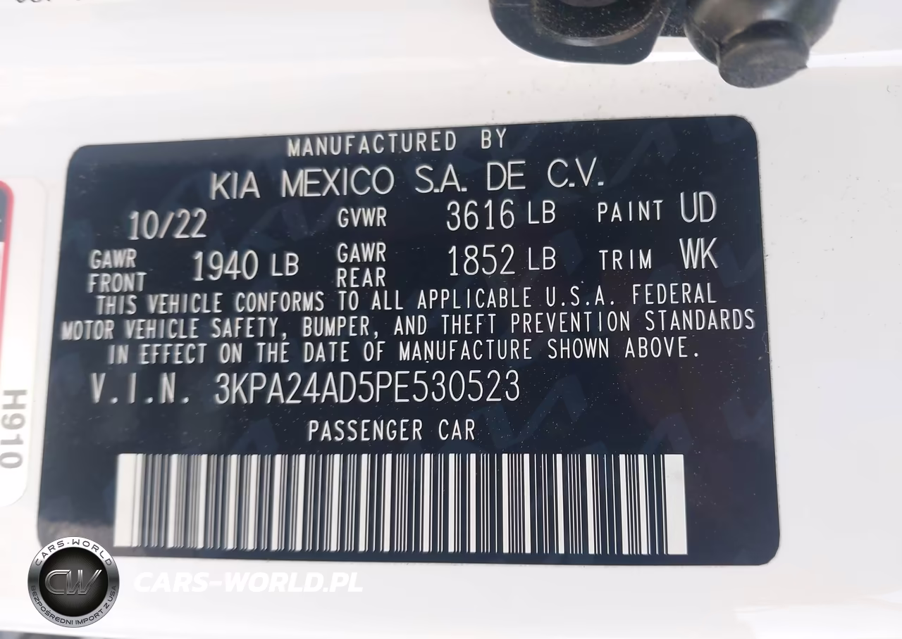 2023 Kia Rio S VIN:3KPA24AD5PE530523 - 9