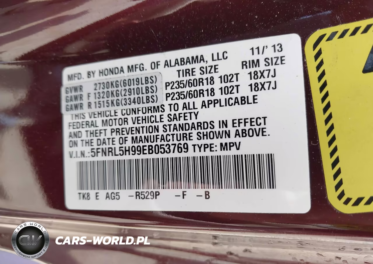 2014 Honda Odyssey Touring-Touring Elite VIN:5FNRL5H99EB053769 - 9