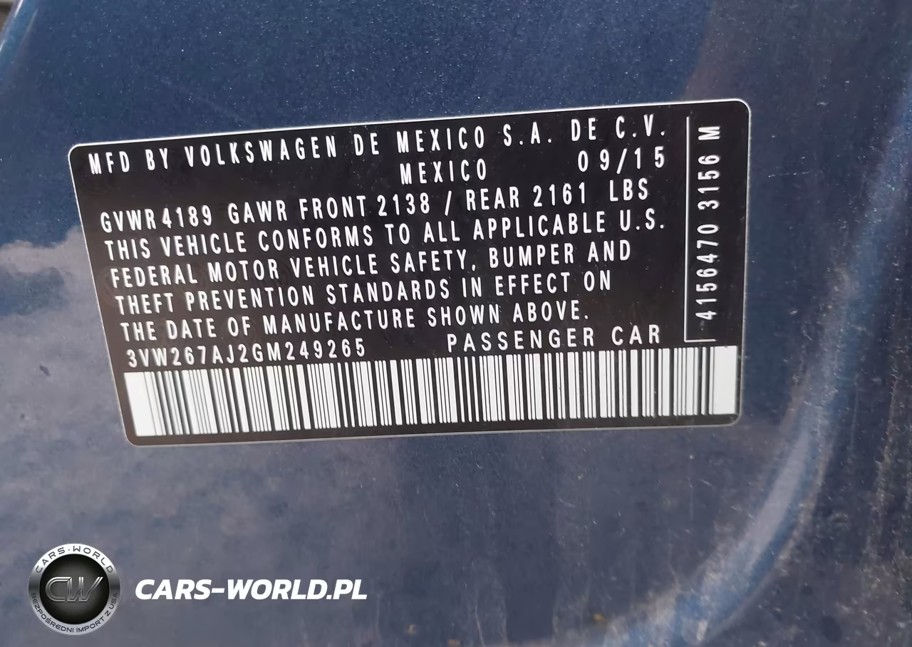 2016 Volkswagen Jetta 1.4T S VIN:3VW267AJ2GM249265 - 9