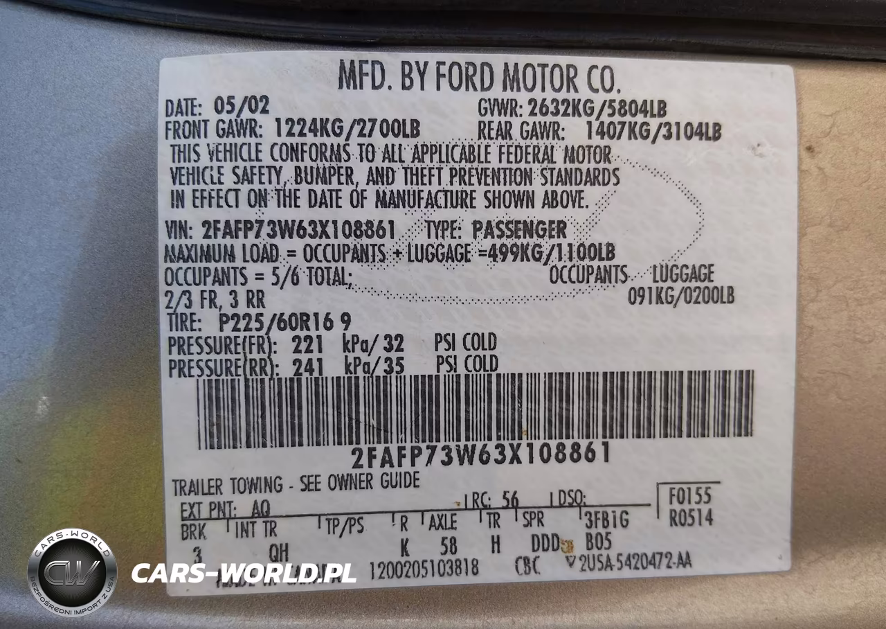 2003 Ford Crown Victoria Standard VIN:2FAFP73W63X108861 - 9